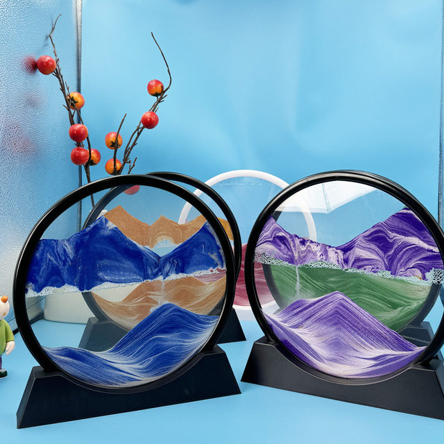 
Qinyuan Spring Quicksand Painting Ornaments Living Room Ornaments Creative 3D Three-dimensional Hourglass Painting Dynamic Painting Home Gift Decoration