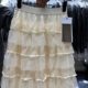 2025 spring apricot gauze cake skirt mid-length skirt trendy elastic waist texture versatile elastic waist high waist 92
