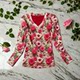 Fashionable V-neck new Chinese mesh T-shirt for women long-sleeved early spring year of zodiac new red base shirt silk top
