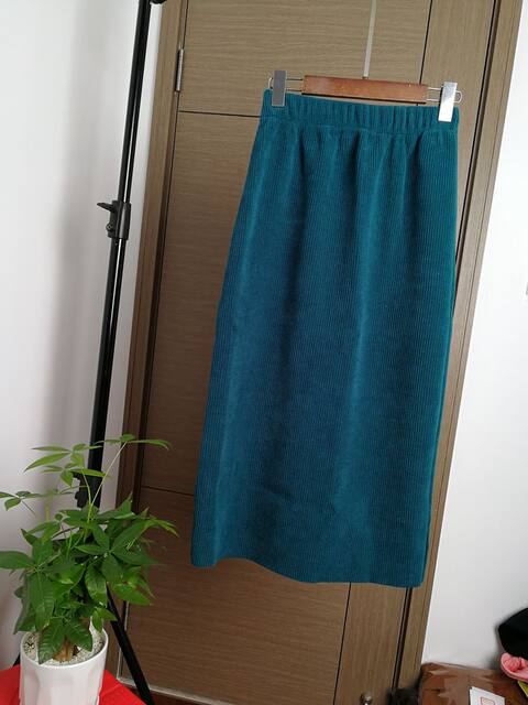 Special offer 763 corduroy A-line skirt for women in autumn and winter new elastic high-waist straight skirt slim long skirt versatile