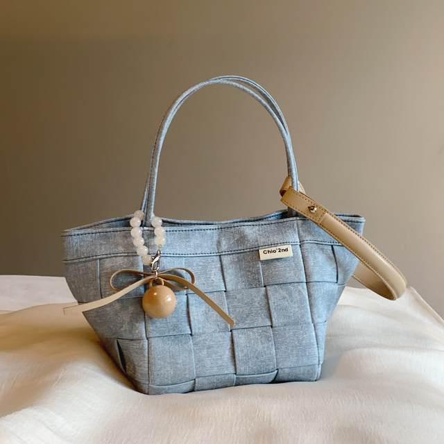 Nanfeng Chio2nd Xia Min Harushima Bucket Bag Women's 2025 New Denim Braided Handle Shoulder Crossbody Bag
