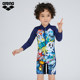 ARENA Ares 2023 new children's long -sleeved conjoined sunscreen swimsuit cartoon boy girl swimsuit
