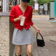 Autumn and winter new woolen skirt female retro casual small small high -waisted A -line panton skirt flower buds skirt