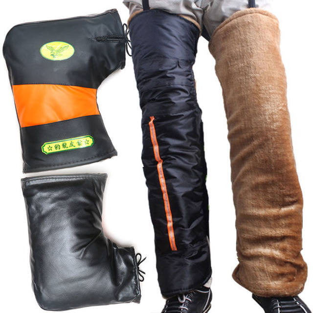 Winter large warm motorcycle handlebar cover electric vehicle protective gloves tricycle cold-proof riding waterproof pu leather for men and women