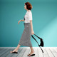 New casual and versatile personality summer mid-length skirt striped hip straight pocket rear slit sports high-waisted skirt