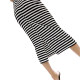 New casual and versatile personality summer mid-length skirt striped hip straight pocket rear slit sports high-waisted skirt