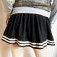 New autumn black half-body skirt two-bar fashion casual slim sports large size pleated high-waist navy skirt