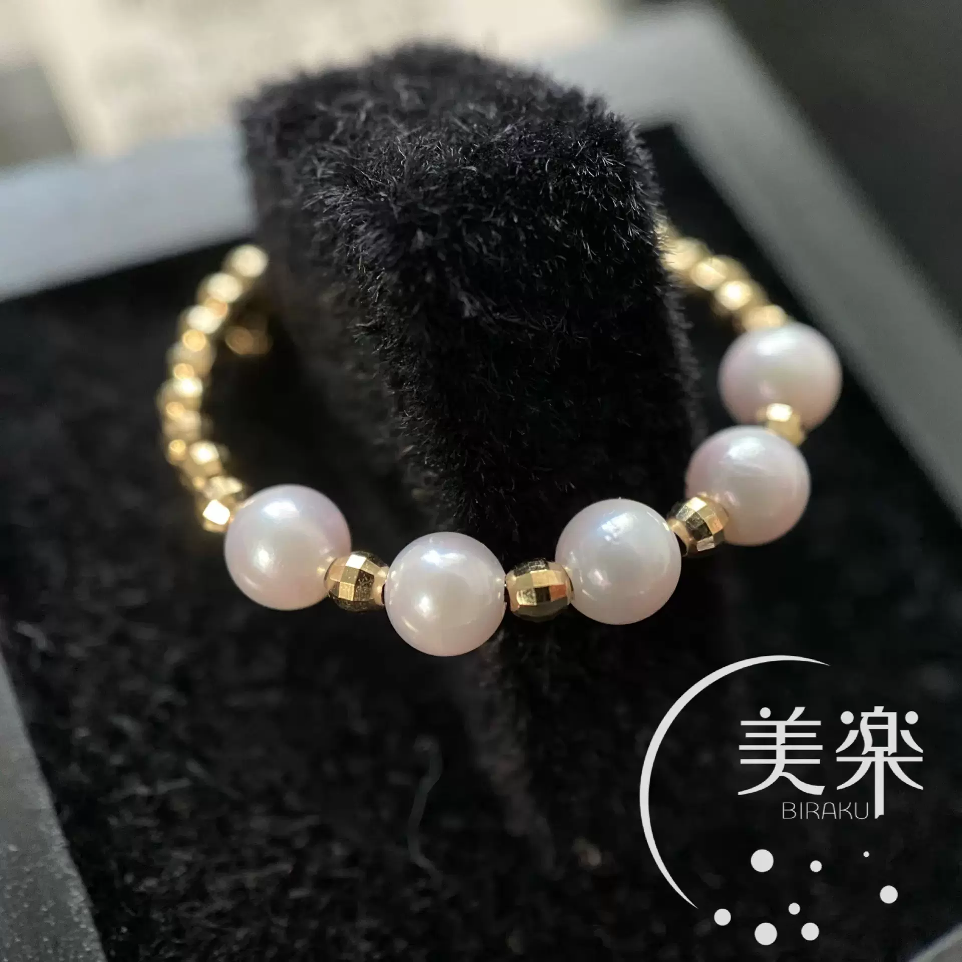 日本直邮阿古屋海珍珠akoya 小米珠戒指3 3 5mm 18k金精致小巧