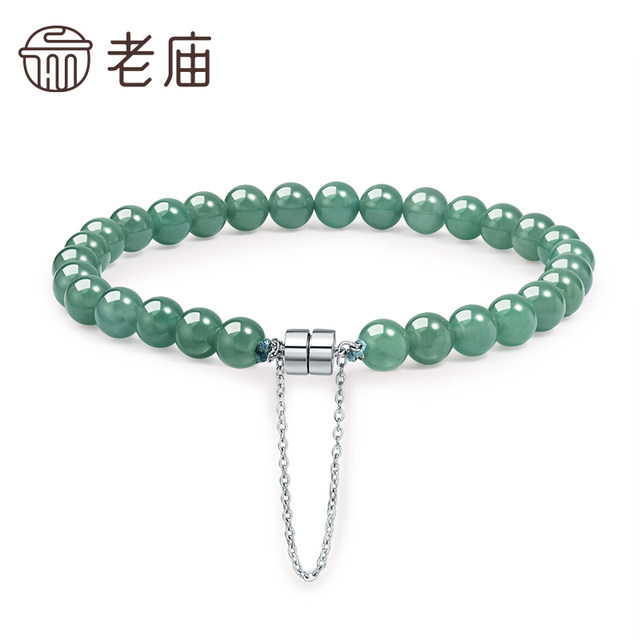 Laomiao gold jade waxy ice 6mm bracelet, moist, delicate, fresh and elegant, boutique, new Chinese style, warm and moist