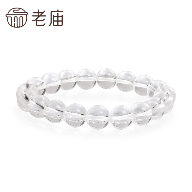 Laomiao gold and white crystal bracelet 10mm beads transparent and warm temperament gift gifts and fashion goddess niche style