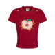 Billionaire BUFU American retro small apple embroidered short-sleeved T-shirt for women in summer sweet and spicy style shoulder slim tee