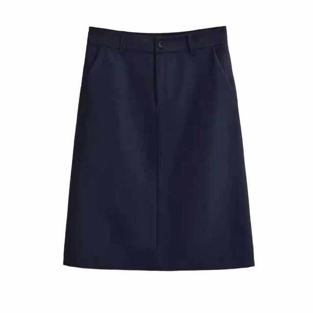 2024 new spring and autumn large size A-line skirt mid-skirt high-waisted professional one-step skirt slim and versatile over-knee skirt