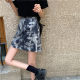 Fat mm printed skirt summer retro niche hip skirt short skirt new large size anti-exposure versatile A-line skirt