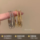 
Metal double-layer ring earrings for women light luxury high-end temperament large earrings circle earrings plain circle earring earrings ear buckle