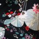 New Chinese style retro print mid-length pleated skirt with A-line puffy over knee high waist umbrella skirt for all seasons