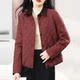
Middle-aged mother's wear lapel padded jacket for women 2025 autumn new style rhombus loose casual versatile top
