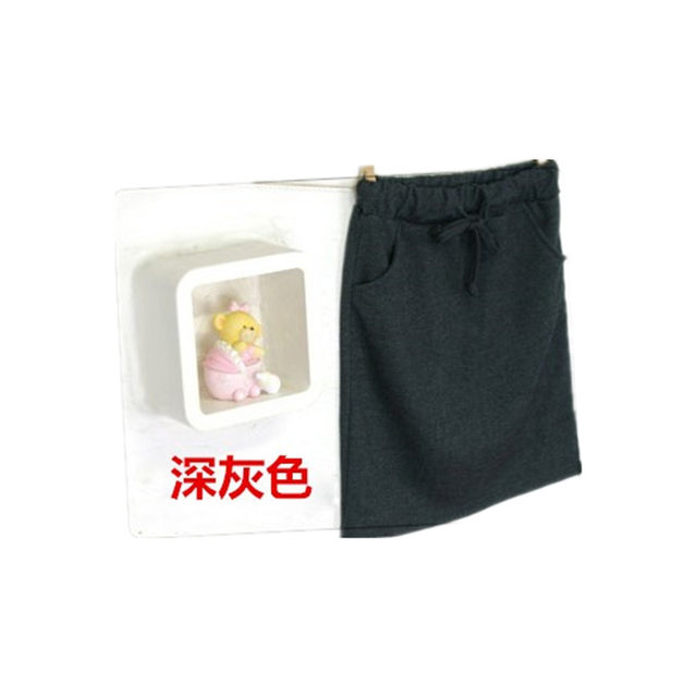 Wild high -waisted cotton sports casual pocket bag hip elastic skirt drawing skirt one -step sweater knitted skirt
