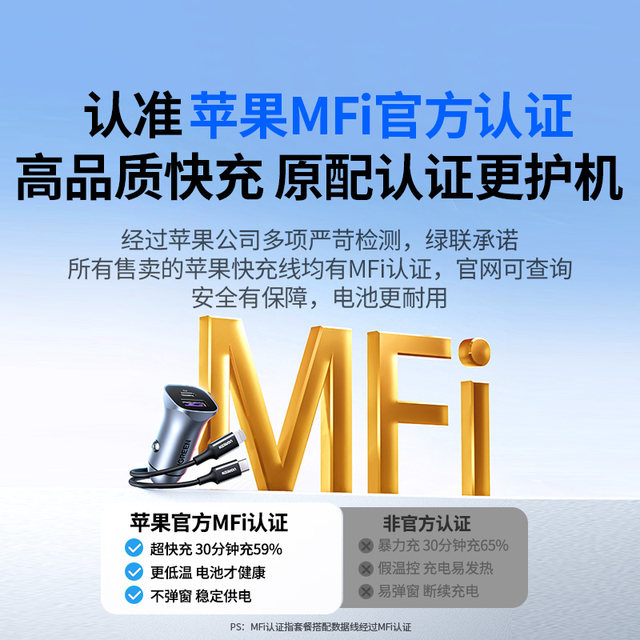 Green Connect car charger suitable for Apple 17 one-to-two super fast charging head car charging cigarette lighter conversion plug