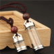 Transparent hollow, Wukong Binggwu Pendant Pendant Pendant Waterproof Small Glass Bottle Necklace to open a cinnabar Ganlu Pill
