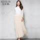 2025 mesh slim Hong Kong flavor large size tulle skirt puffy skirt women's irregular a half-body long skirt high waist