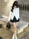 Design Sensory waist wrinkles Long -sleeved shirt Female early spring new fashion foreign qi high waist pleated skirt two -piece suit
