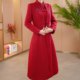 High-end snowflake velvet new Chinese style thickened cheongsam skirt coat 2025 winter new style Xi mother-in-law two-piece suit cotton coat