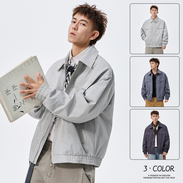 First Brother Fashion Brand 2025 Autumn and Winter New Men's Jacket Jacket Plus Size Lapel Personalized Fashionable and Casual Men's Clothing