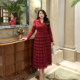 GLEC high-end fat mm large size women's clothing autumn new style 2025 fashionable elegant red suit cake dress