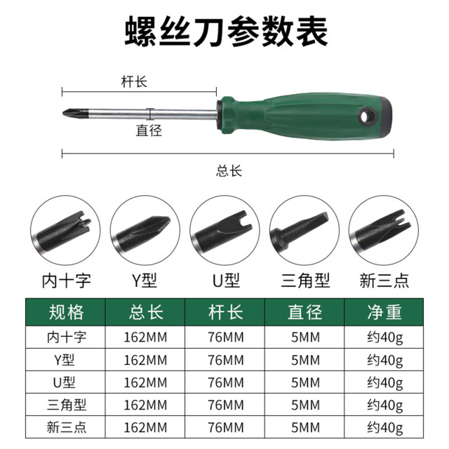 Bull socket special screwdriver tool magnetic special-shaped triangular U-shaped Y-shaped inner cross herringbone screwdriver