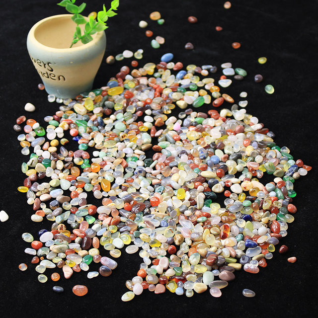 Ruhong Natural Crystal Gravel Jade Chopin Colorful Agate Gravel Stone Ornament Fish Tank Decoration Small Grain Jade