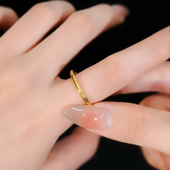 Xuping plain ring glossy ring plated with thin rings about 3mm index finger ring ins neutral and cold couple rings for men and women
