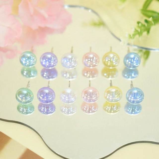 XUPING round white imitation pearl earrings, female style, compact, commuting, simple ins style, easy to match, gentle earrings D