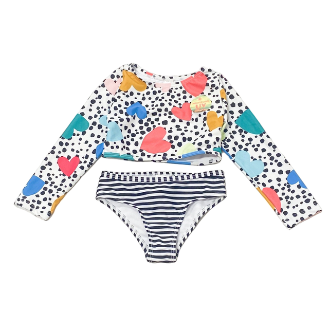 666 discount for small and medium-sized girls split triangle swimsuit set seaside vacation hot spring swimming sun protection swimsuit suit