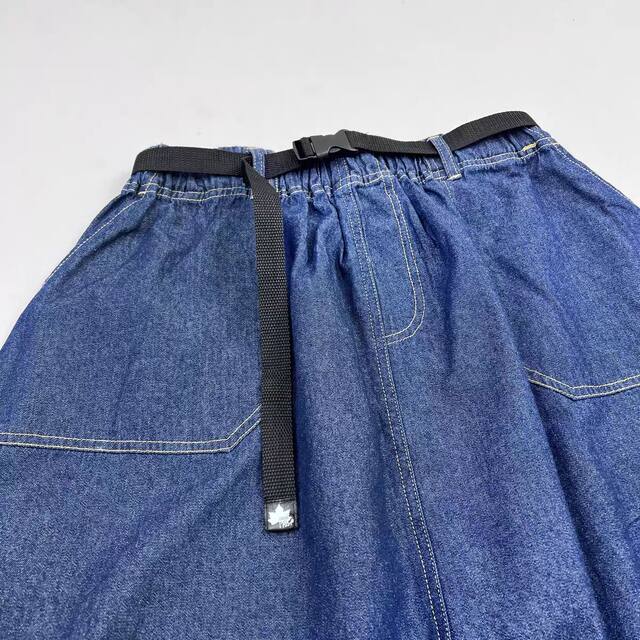 Daily single large pocket mid-length denim skirt for women in spring and summer new style over knee A-shaped slim high waist pure cotton
