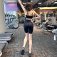 Fitness girl's summer thin sports 45's shorts, abdominal control, peach butt lift, cycling tight training yoga pants