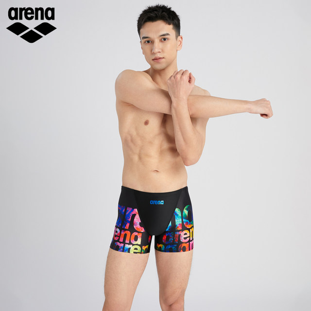 arena 2024 new product source power series anti-chlorine and anti-embarrassment men's swimming trunks flat corner fashion fitness