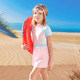 Fan De'an children's swimsuit one-piece skirt style seaside sun protection and anti-chlorine girls slimming and elongating legs