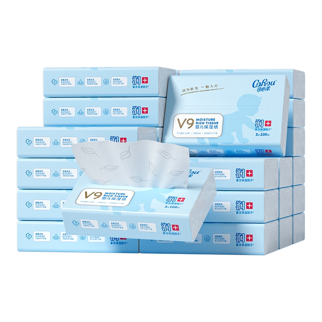 COROU/Kexinrou Mother and Baby Yunrou Newborn Moisturizing Paper towel 100 pump 30 packs