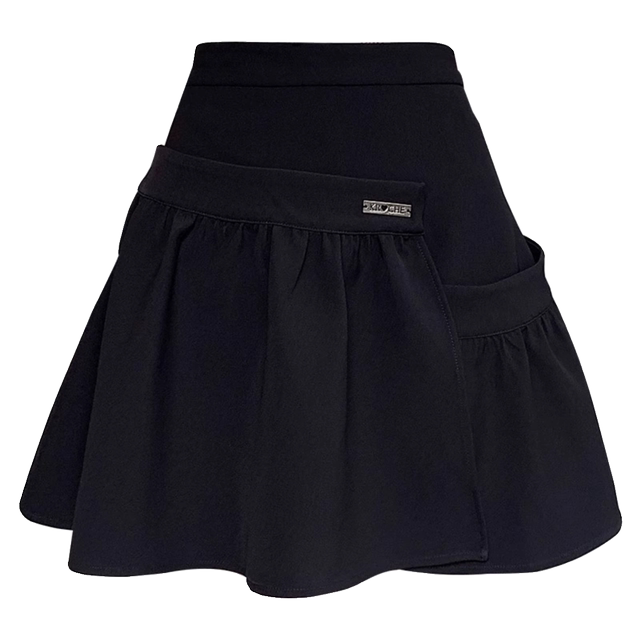 2025 black skirt for women in spring and autumn hip A-line skirt slightly fat large size short skirt fishtail skirt to cover the belly and make it look slim and versatile