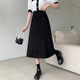 Clearance Large Size Skirt for Women in Summer Wrinkled Flexible Waist Pack Hip A-line Slim Mid-Long Skirt Pink Sweet and Slightly Plump