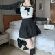 2025 black skirt for women in spring and autumn hip A-line skirt slightly fat large size short skirt fishtail skirt to cover the belly and make it look slim and versatile