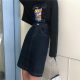 Large -size denim skirt Female autumn new fat sister retro high waist thin waist thin A -line skirt in the skirt