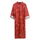 Red eyebrows new Chinese style orange national style white suede embossed large size fat mm cheongsam dress