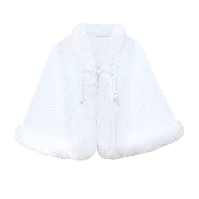 Winter plus velvet thickened noble new Chinese -style shawl shirt warm with cheongsam cloak girl