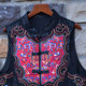 25 spring new ethnic stand collar Chinese style spliced ​​vest women's buttoned cardigan vest sleeveless jacket top