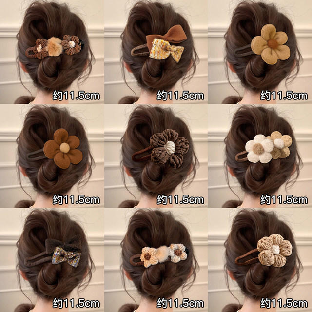 Autumn and winter flower duckbill clip for women 2025 new style large hairpin for the back of the head, high-end one-word clip hairpin headwear