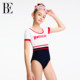 BE van der An children's one-piece swimsuit girl girl cute middle-aged and big children professional teenagers training swimming vacation