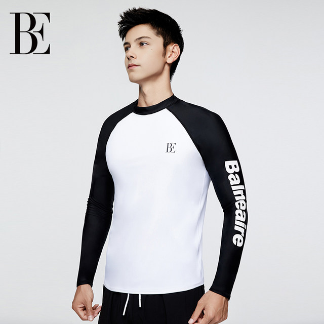 BE Fan De'an 2025 swimming trunks men's five-point boys teenagers sun protection swimsuit long-sleeved suit junior high school students hot spring