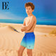 BE van der An 2025 Children's boys swimming trunks beach pants blue-green gradient design loose style fashionable