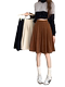 Large -size retro core velvet pleated skirt women's middle long spring and autumn cover A -line skirt design sensor velvet skirt
